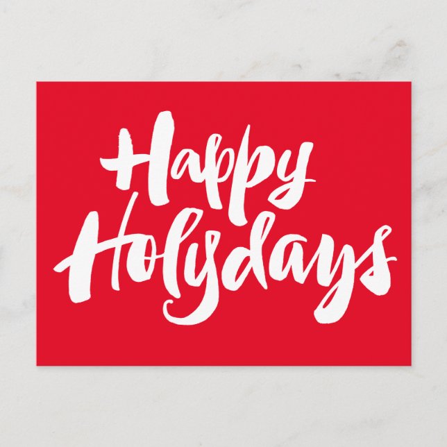Cartes Pour Fêtes Annuelles Joyeux Joyeux Joyeux Noël Lettering - Rouge (Devant)