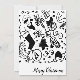 Cartes Pour Fêtes Annuelles Joyeux Joyeux Joyeux Noël Père Noël Doodles
