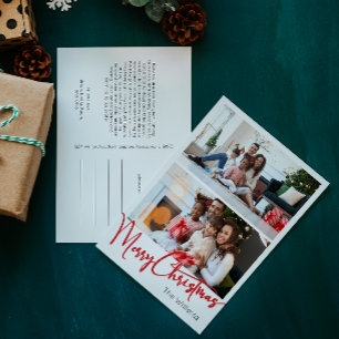 Cartes Pour Fêtes Annuelles Joyeux Joyeux Joyeux Noël Vertical Deux Photo