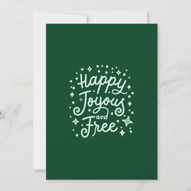 Cartes Pour Fêtes Annuelles Joyeux, Joyeux, Libre, Merci, Noël (Devant)