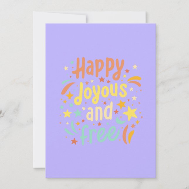 Cartes Pour Fêtes Annuelles Joyeux, Joyeux, Libre, Motivationnel, Inspirationn (Devant)