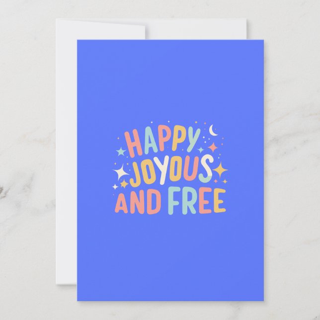 Cartes Pour Fêtes Annuelles Joyeux, Joyeux, Libre, Motivationnel, Inspirationn (Devant)