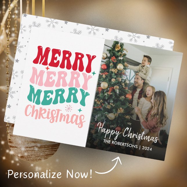Cartes Pour Fêtes Annuelles Joyeux Joyeux Noël - Photo de famille (Créateur téléchargé)