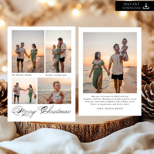 Cartes Pour Fêtes Annuelles Joyeux Joyeux Noël - Photo de famille (Créateur téléchargé)