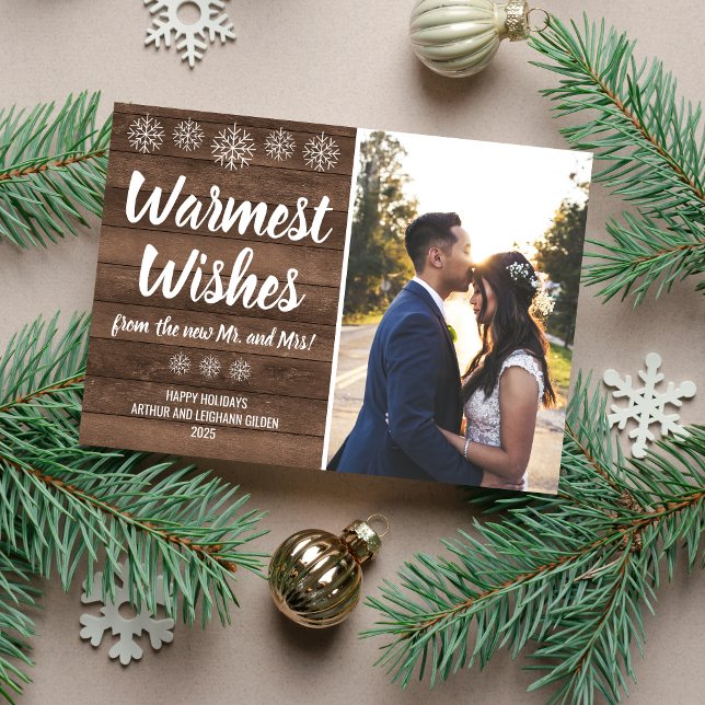 Cartes Pour Fêtes Annuelles Joyeux Joyeux Noël Photo Marié (Créateur téléchargé)