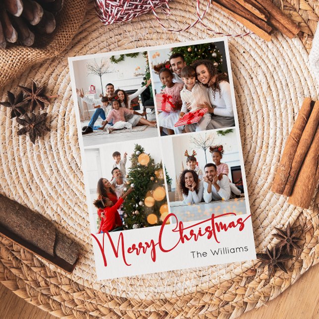 Cartes Pour Fêtes Annuelles Joyeux Joyeux Noël Vertical 4 Photo (Créateur téléchargé)