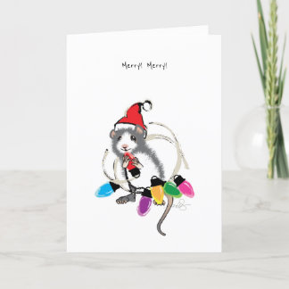Cartes Pour Fêtes Annuelles Joyeux ! Joyeux ! Souris de Noël