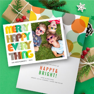 Cartes Pour Fêtes Annuelles Joyeux Joyeux Tout Colorful Typographie Photo