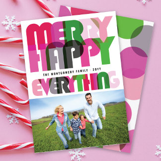 Cartes Pour Fêtes Annuelles Joyeux Joyeux Tout Colorful Typographie Photo