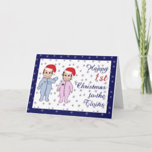 Cartes Pour Fêtes Annuelles Joyeux jumeaux de Noël