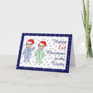 Cartes Pour Fêtes Annuelles Joyeux jumeaux de Noël