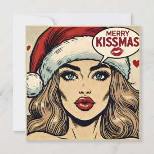 Cartes Pour Fêtes Annuelles Joyeux Kissmas Retro Comic Book Noël