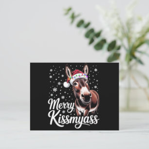 Cartes Pour Fêtes Annuelles Joyeux Kissmyass âne Sarcastique Noël Funny Pyjama