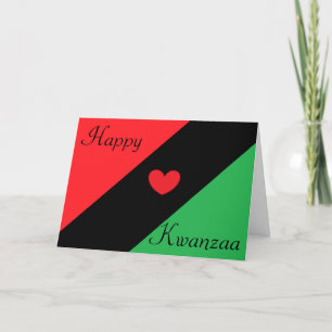 Cartes Pour Fêtes Annuelles Joyeux Kwanzaa au coeur