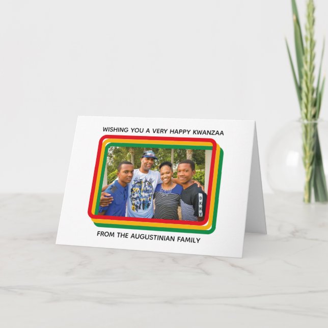 Cartes Pour Fêtes Annuelles Joyeux Kwanzaa Famille vacances photo (Devant)