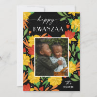 Joyeux Kwanzaa. Photo florale botanique brillante