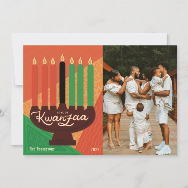 Cartes Pour Fêtes Annuelles Joyeux Kwanzaa Photo Holiday Design (Devant)