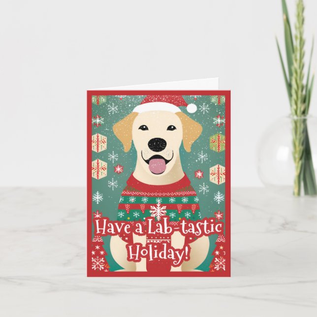 Cartes Pour Fêtes Annuelles Joyeux Labrador Retriever Laide Sweat de Noël (Devant)