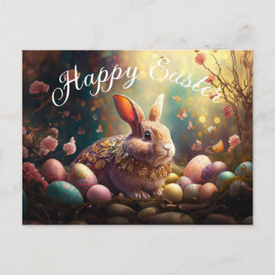 Cartes Pour Fêtes Annuelles Joyeux lapin de Pâques avec oeufs de Pâques