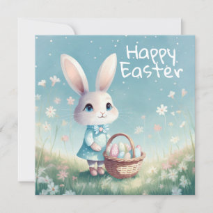Cartes Pour Fêtes Annuelles Joyeux lapin de Pâques avec oeufs de Pâques