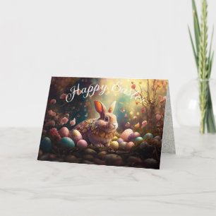 Cartes Pour Fêtes Annuelles Joyeux lapin de Pâques avec oeufs de Pâques