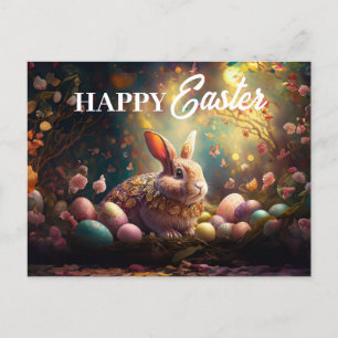 Cartes Pour Fêtes Annuelles Joyeux lapin de Pâques avec oeufs de Pâques