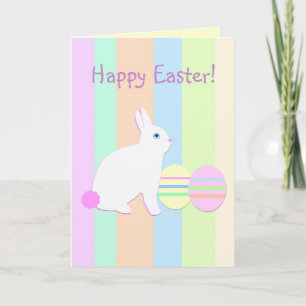 Cartes Pour Fêtes Annuelles Joyeux lapin de Pâques et oeufs sur les bandes
