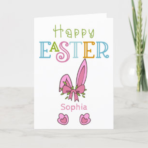 Cartes Pour Fêtes Annuelles Joyeux lapin de Pâques Oreilles et pattes mignonne