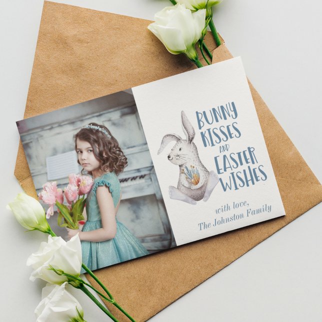 Cartes Pour Fêtes Annuelles Joyeux lapin de Pâques souhaite une jolie photo de (Créateur téléchargé)