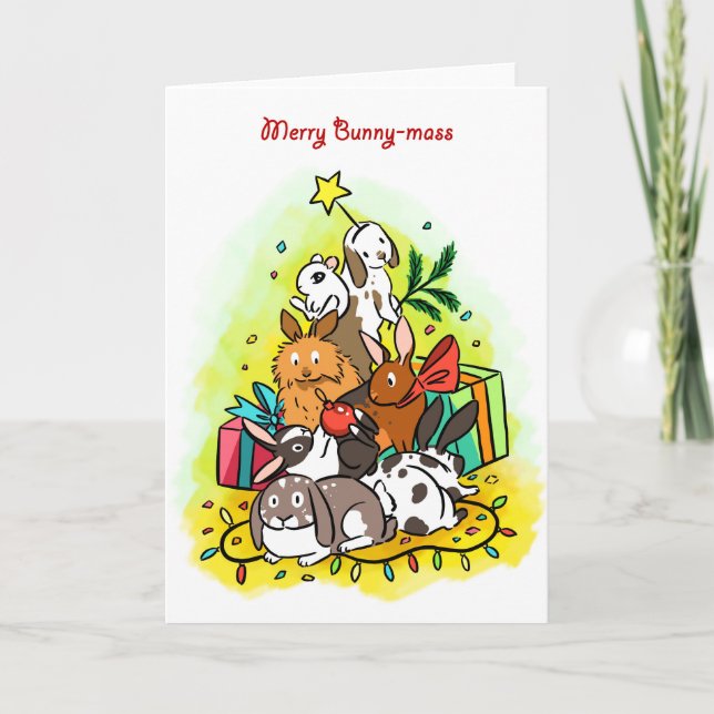 Cartes Pour Fêtes Annuelles Joyeux lapin-masse (Devant)
