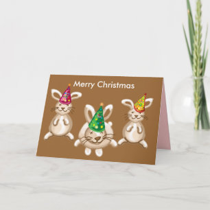 Cartes Pour Fêtes Annuelles Joyeux lapins de Noël