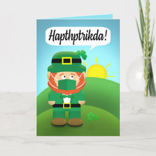 Cartes Pour Fêtes Annuelles Joyeux Leprechaun de la Saint Patrick en masque fa