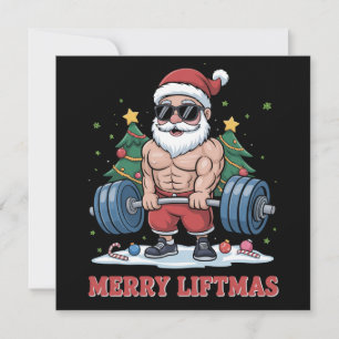 Cartes Pour Fêtes Annuelles Joyeux Liftmas Haltérophilie Père Noël Fitness Gym