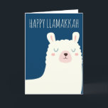 Cartes Pour Fêtes Annuelles Joyeux Llamakkah Blue Hanoukka Llama Cute<br><div class="desc">Joyeux Llamakkah !</div>