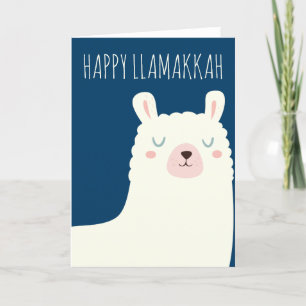 Cartes Pour Fêtes Annuelles Joyeux Llamakkah Blue Hanoukka Llama Cute