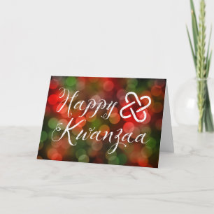 Cartes Pour Fêtes Annuelles Joyeux luminaires Kwanzaa Bokeh Umoja