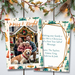 Cartes Pour Fêtes Annuelles Joyeux & Lumineux   Photo de famille Noël
