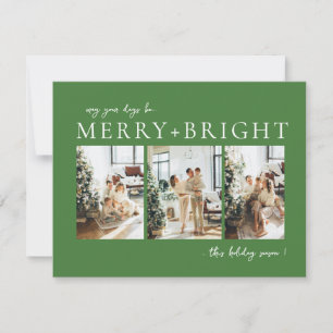 Cartes Pour Fêtes Annuelles Joyeux & Lumineux Photo de Noël neutre Fêtes