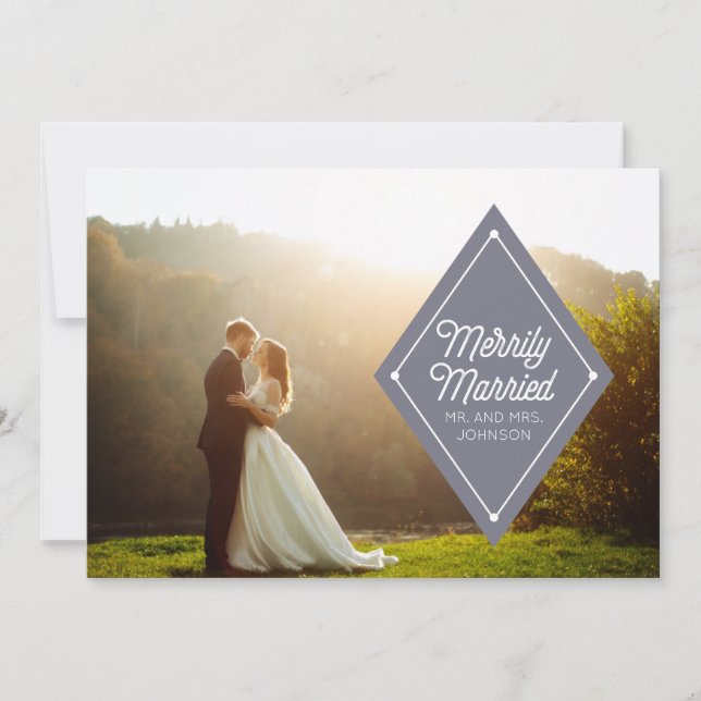 Cartes Pour Fêtes Annuelles Joyeux marié épousant la photo de vacances de (Devant)