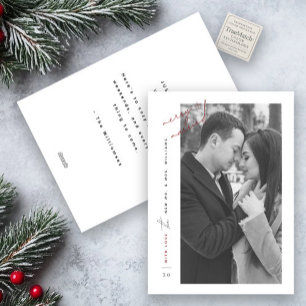 Cartes Pour Fêtes Annuelles Joyeux marié noir blanc noir Script photo