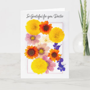 Cartes Pour Fêtes Annuelles Joyeux Médecins Jour séché Colorful FLowers Gratit