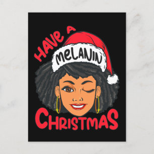 Cartes Pour Fêtes Annuelles Joyeux Melanin Noël Joyeux X mas Black Sista