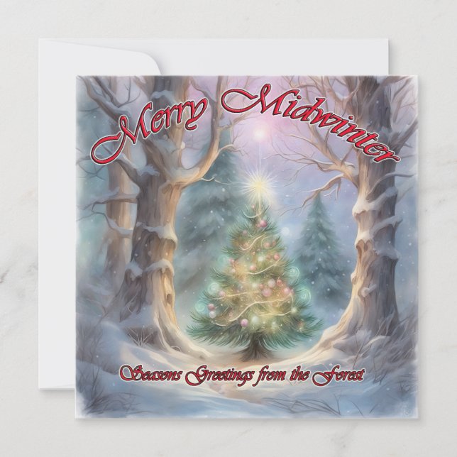 Cartes Pour Fêtes Annuelles Joyeux mi-hiver, Bonnes Fêtes des Fores (Devant)