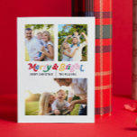 Cartes Pour Fêtes Annuelles Joyeux moderne et brillant couleur Retro 3 photo<br><div class="desc">Bienvenue cette saison de Noël avec une carte de voeux chaleureuse et moderne qui fera sourire vos amis et votre famille. Notre Carte de Noël moderne Joyeux et brillant Retro 3 Photo est la façon parfaite de capturer la nostalgie de la saison des Fêtes et de créer des souvenirs durables....</div>