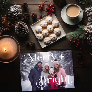 Cartes Pour Fêtes Annuelles Joyeux Moderne Et Léger Minimal 1 Photo Coloré