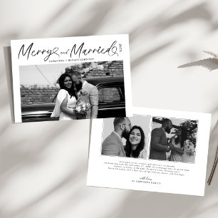 Cartes Pour Fêtes Annuelles Joyeux moderne et marié Script de Noël
