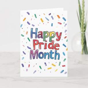 Cartes Pour Fêtes Annuelles Joyeux Mois de Fierté Confetti coloré