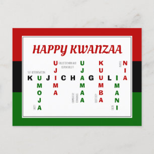 Cartes Pour Fêtes Annuelles Joyeux mot de passe Kwanzaa