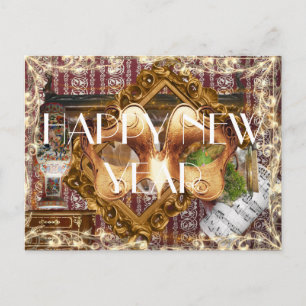 Cartes Pour Fêtes Annuelles Joyeux New Year Elegant Fantasy Luxury