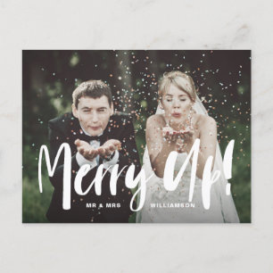 Cartes Pour Fêtes Annuelles Joyeux ! Newlyweds Mr & Mrs Christmas Photo
